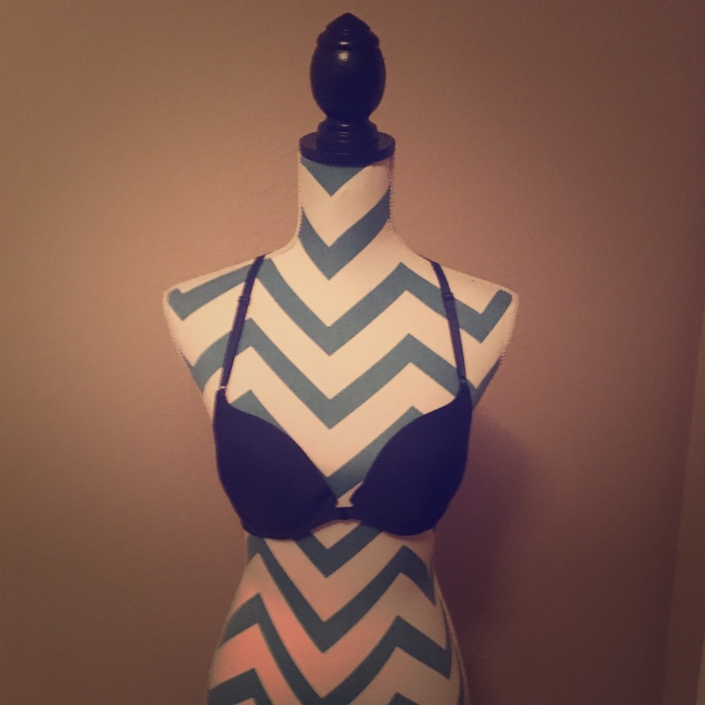 Aerie Navy blue T back detail front clasp bra